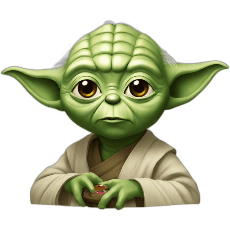 Yoda watching youtube emoji