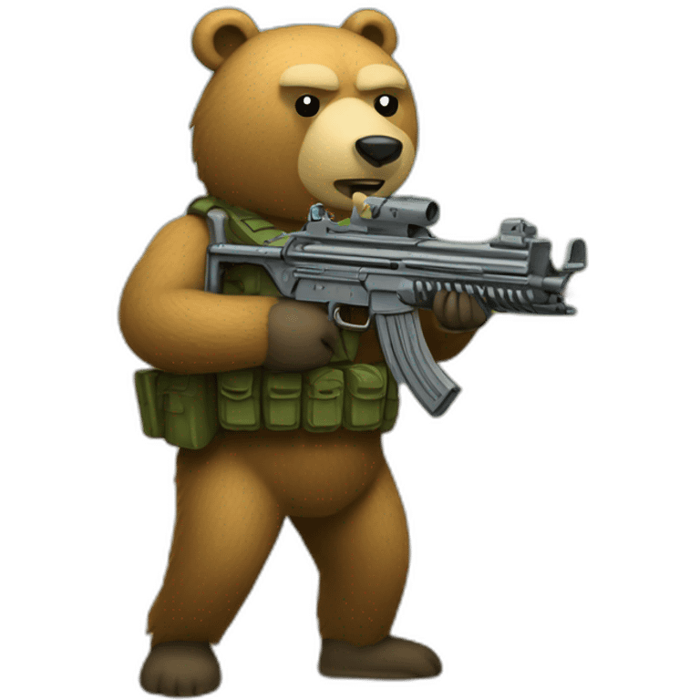 Bear with a MG42 machine gun emoji