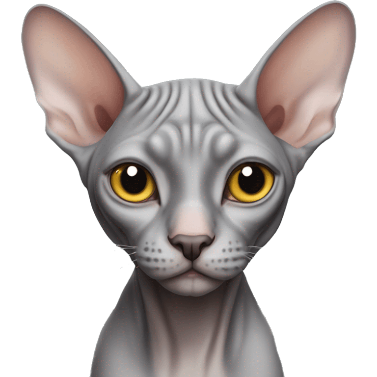 Grey Sphynx cat emoji