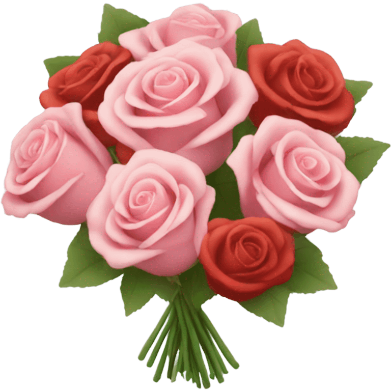 bouquet of pastel pink and red roses  emoji