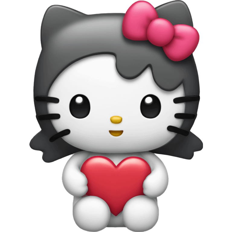 hello kitty with a heart face emoji