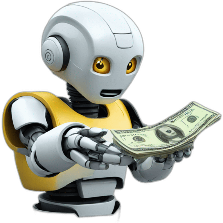 robot giving money emoji