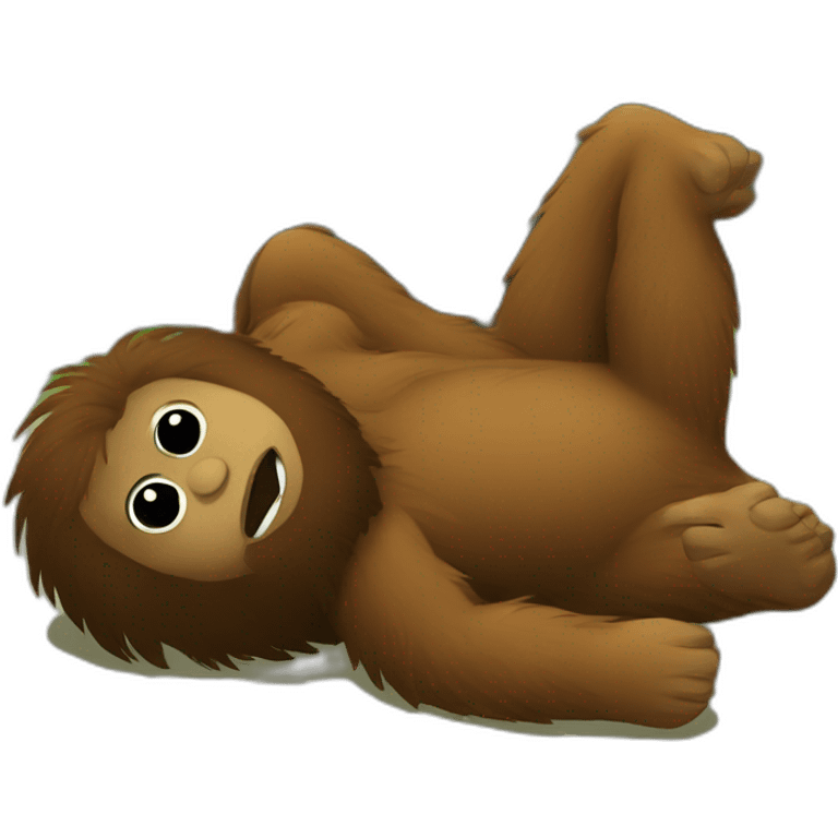 bigfoot lying down on back emoji