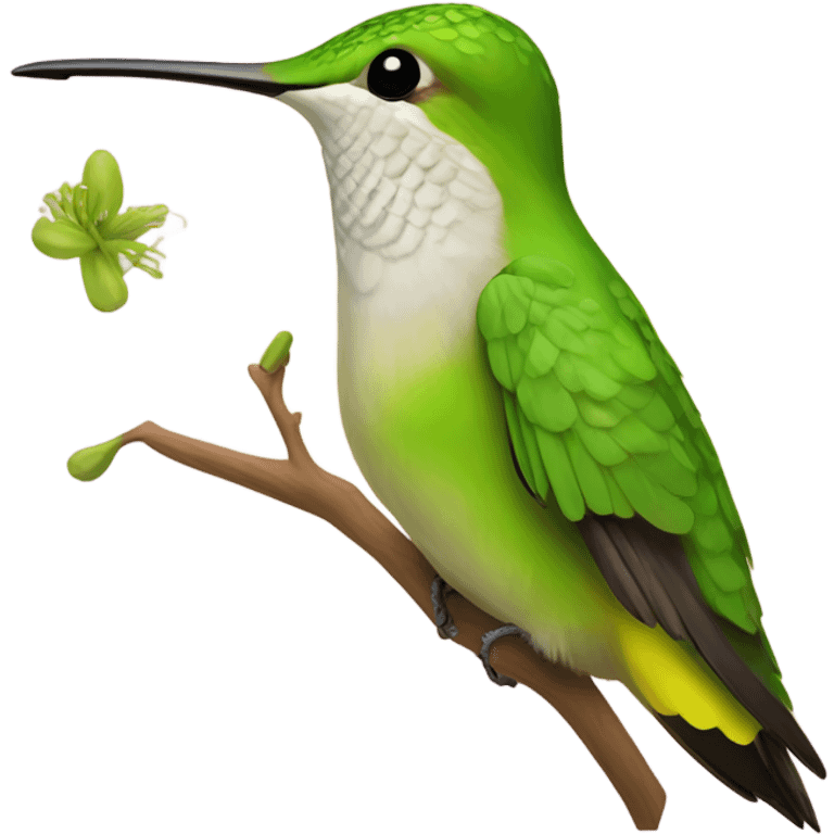 Simple real hummingbird with chartreuse background  emoji