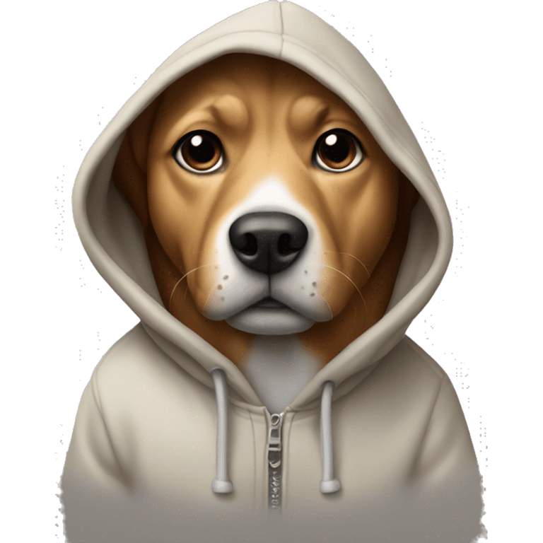 Dog wearing a hoodie emoji