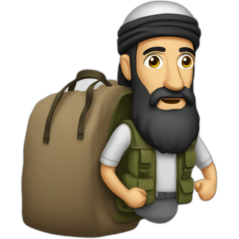 Ben Laden avec un sac à dos emoji