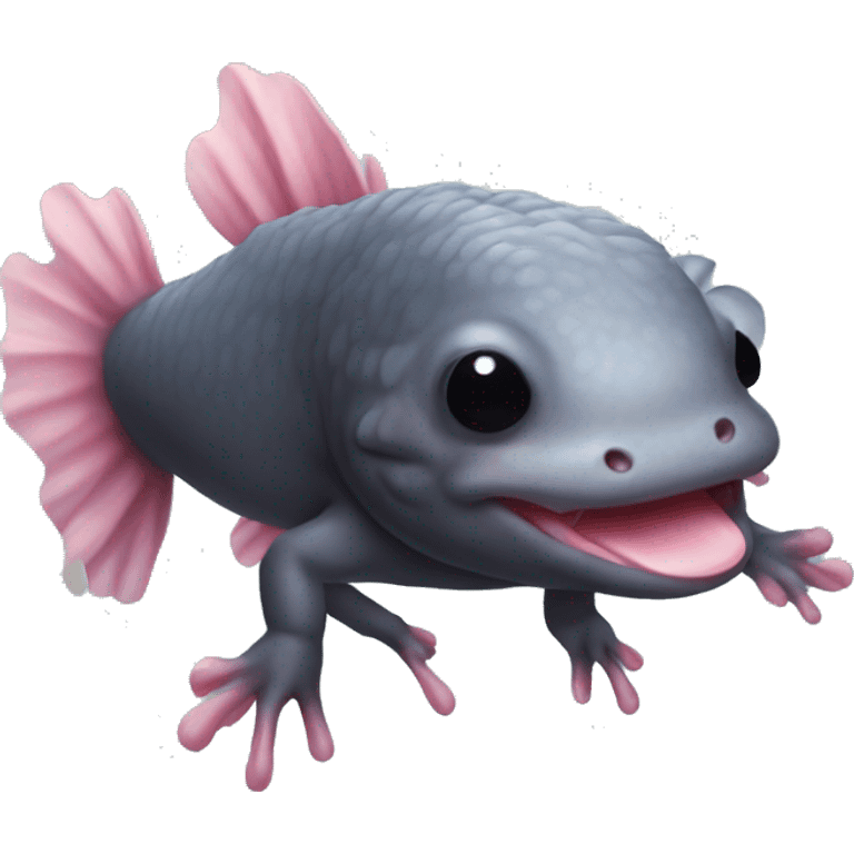 Black colored axolotl  emoji