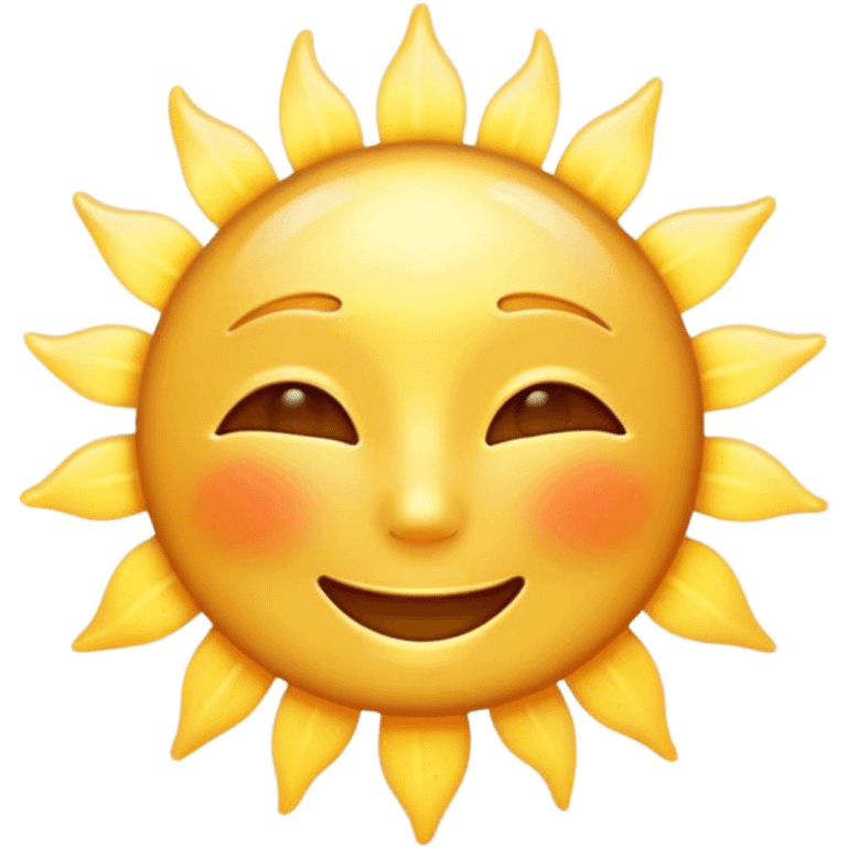 Cinematic Realistic Sunshine Emoji, Warm and golden, with soft rays of light streaming down from a bright, glowing sun. The golden hue bathes the world in warmth, uplifting the spirit and bringing a sense of joy and radiance. Soft glowing outline, capturing the essence of happiness, warmth, and light in a beautiful sunny day! emoji