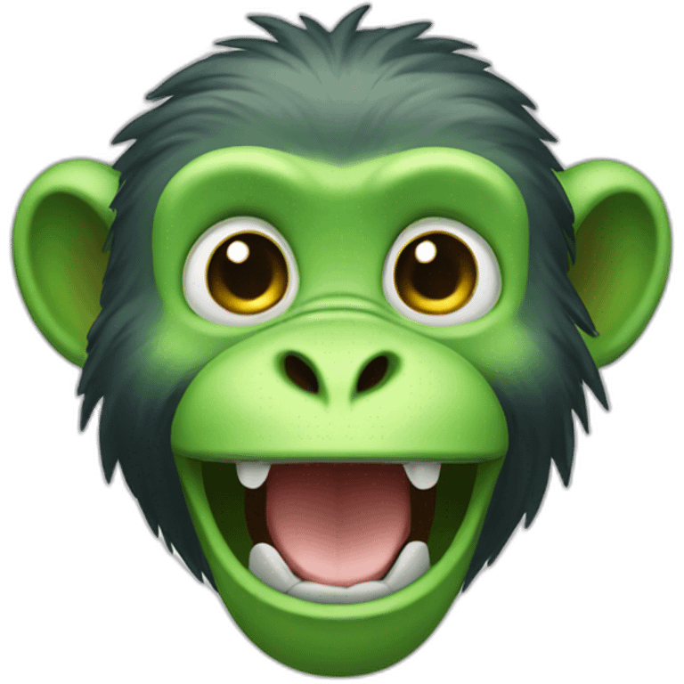 green monkey happy emoji