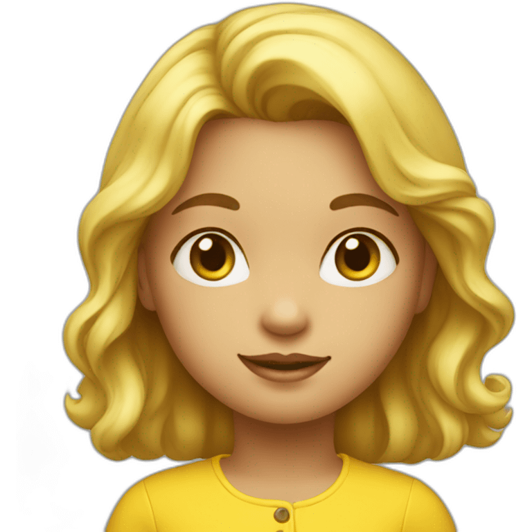 little girl with a yellow blouse emoji