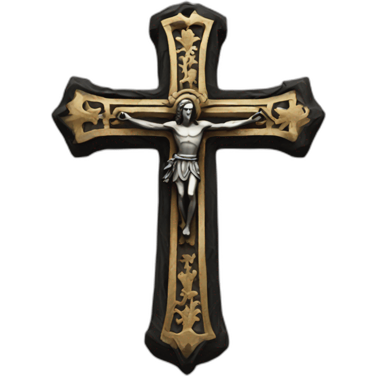 medieval cross black emoji