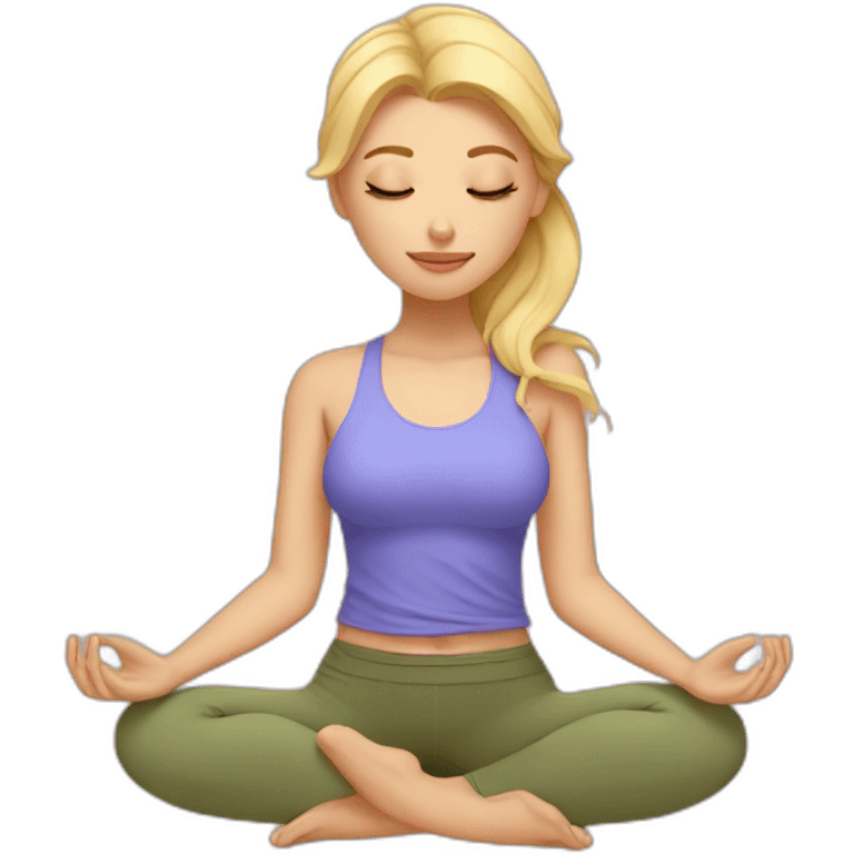 Yoga blonde closed eyes heart emoji