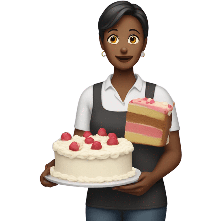 Mom holding cake emoji