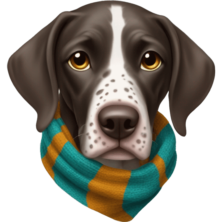 german short haired pointer dog in scarf emoji