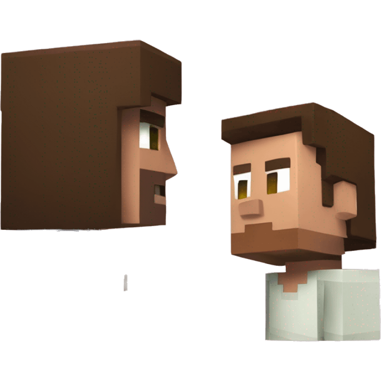 Walldo and minecraft Steve emoji