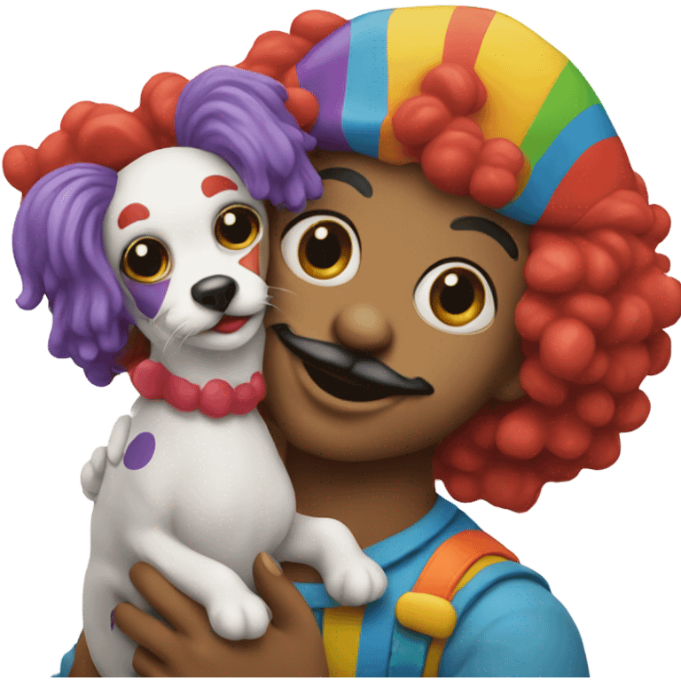 Clown hilding dog emoji