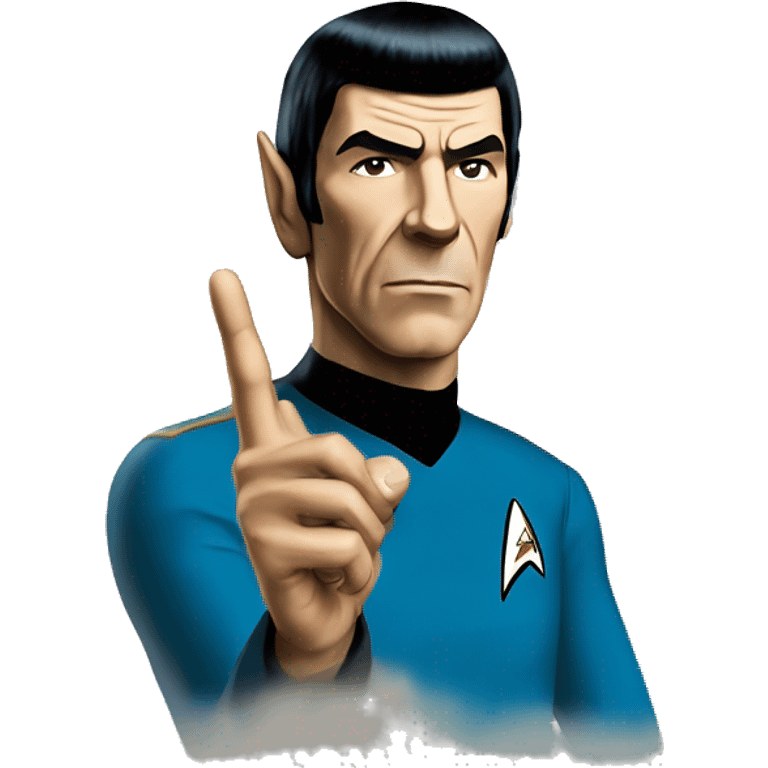 Spock with the Vulcan salute with Starfleet blue uniform (Star Trek) emoji