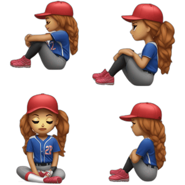 softbol girl tired emoji