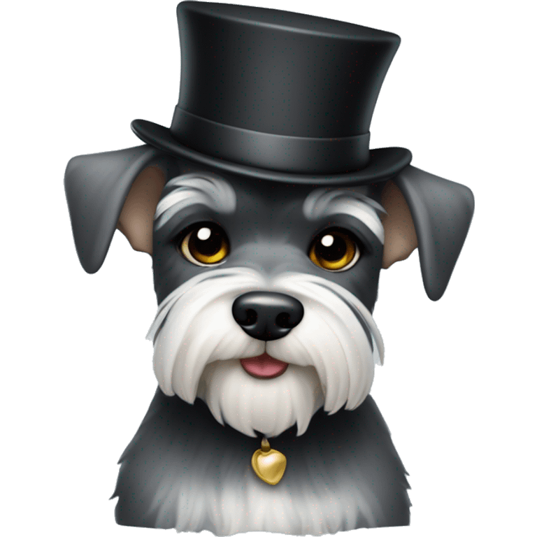 Mini schnauzer with top hat emoji