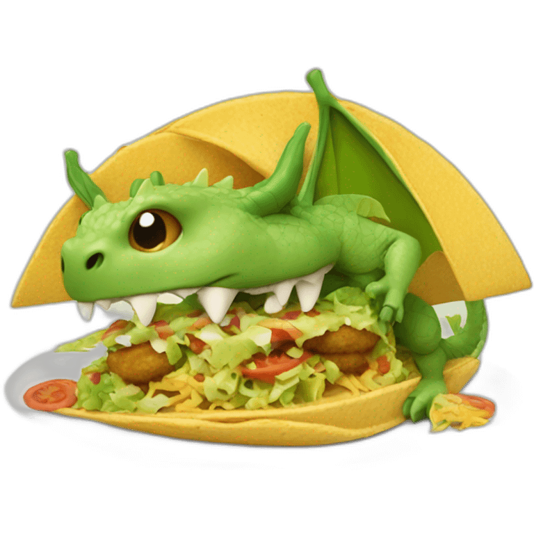 Un dragon qui mange un tacos emoji