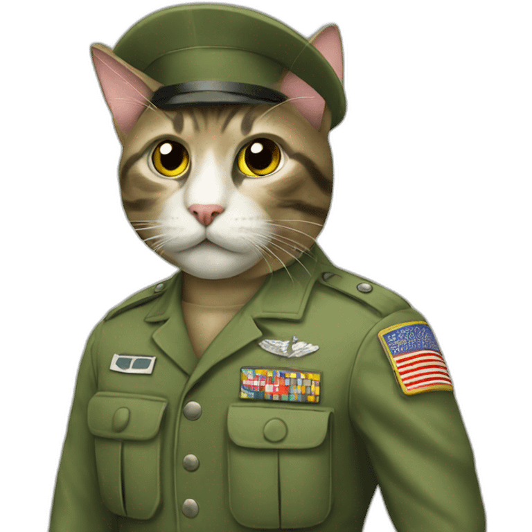 Funny Cat military emoji