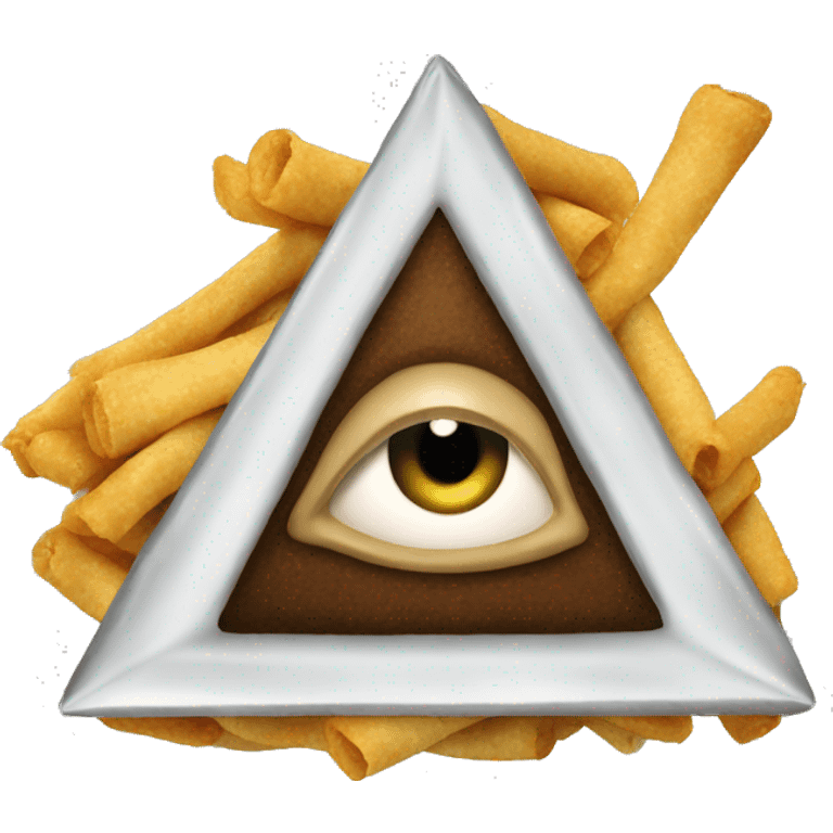 Illuminati triangle holding eat emoji