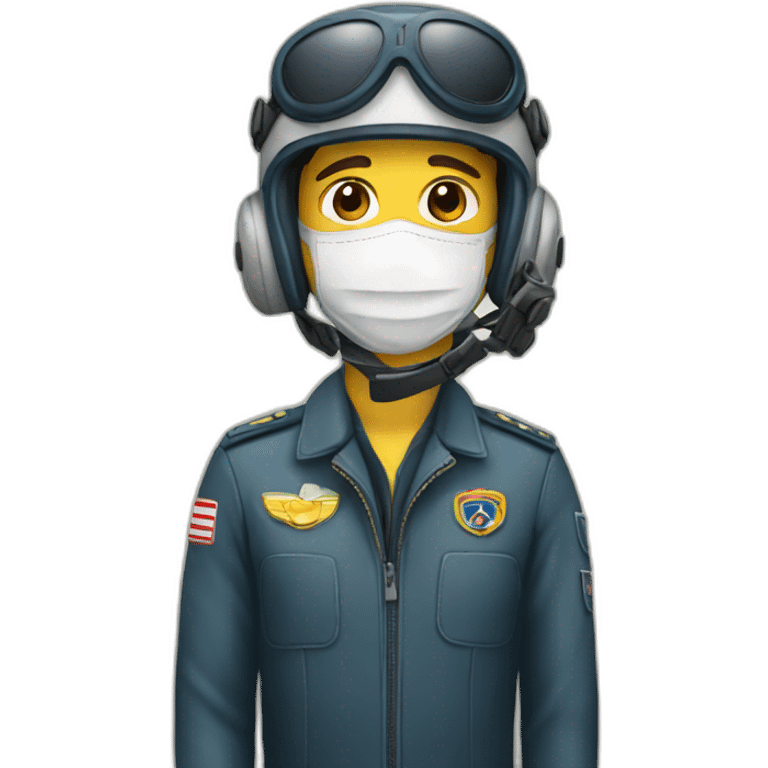 Pilote with mask emoji