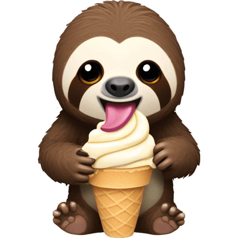 a sloth eating vanilla ice cream emoji