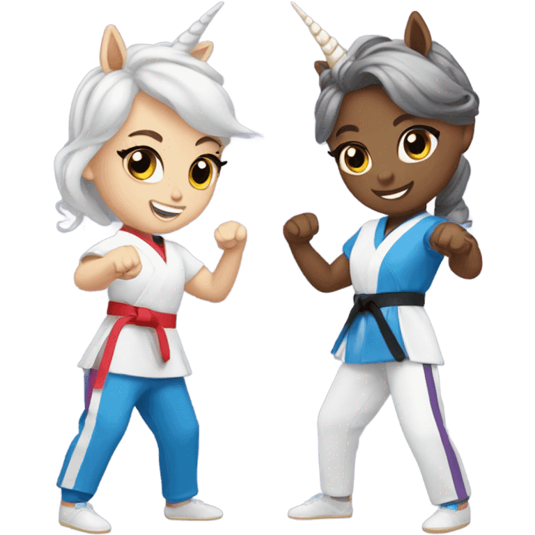 Taekwondo unicorn sisters emoji