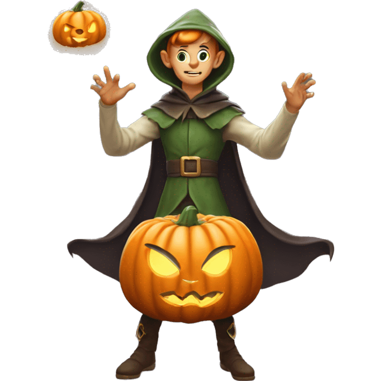 pumkin elf male casting a spell emoji