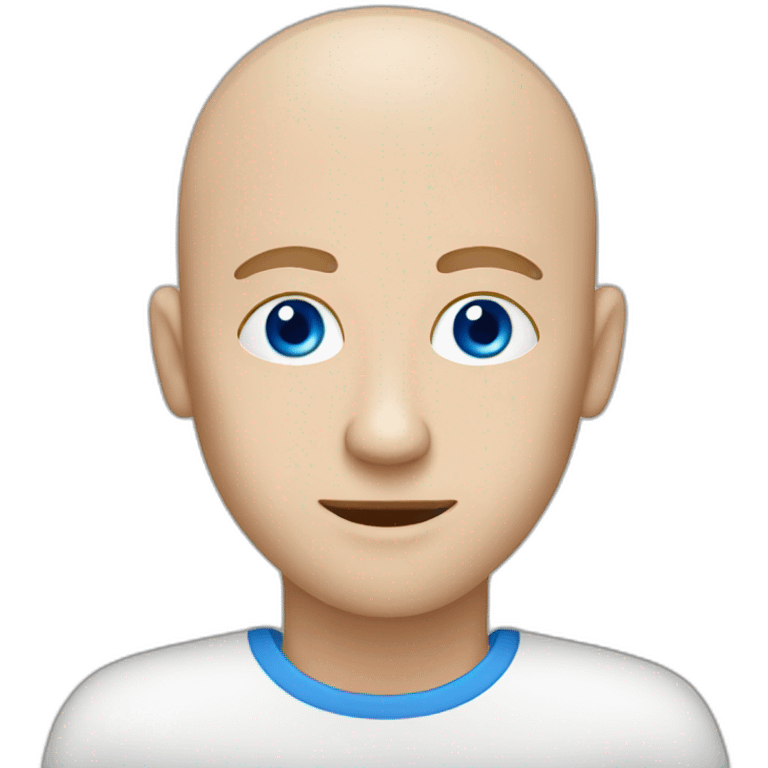 White man with bald head and blue eyesdrinking cappuccino emoji