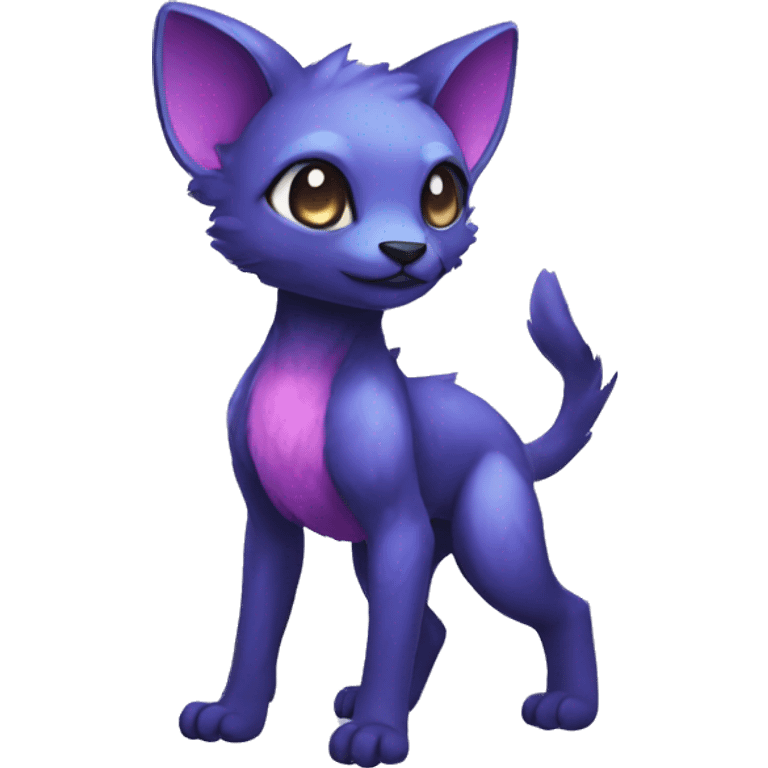 Cute cool black blue purple pink animal hybrid Fakemon full body emoji