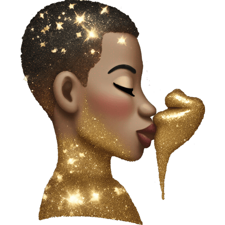 Glittery kiss emoji