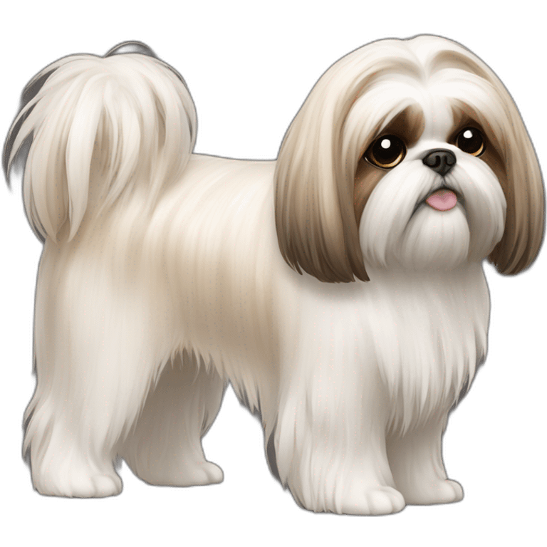 Dog Shih Tzu with long wool full-height  emoji