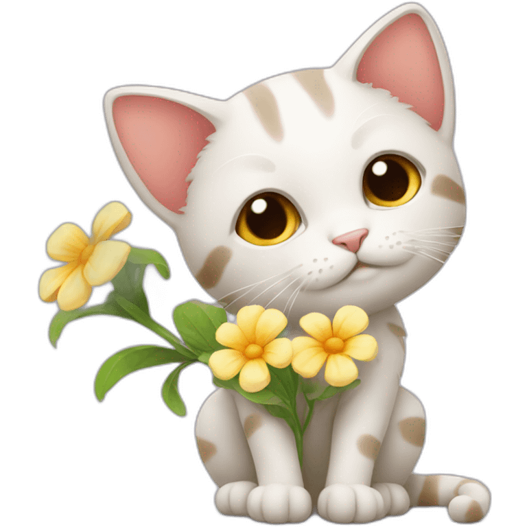 cat with flower emoji