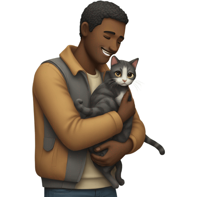 Man holding cat emoji