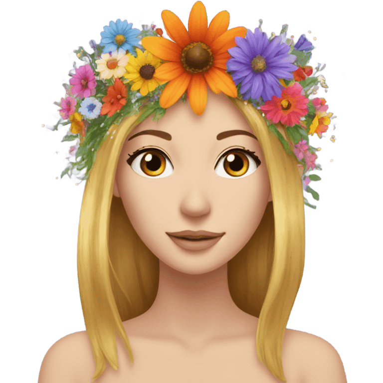 Colorful wildflower crown with glitter  emoji