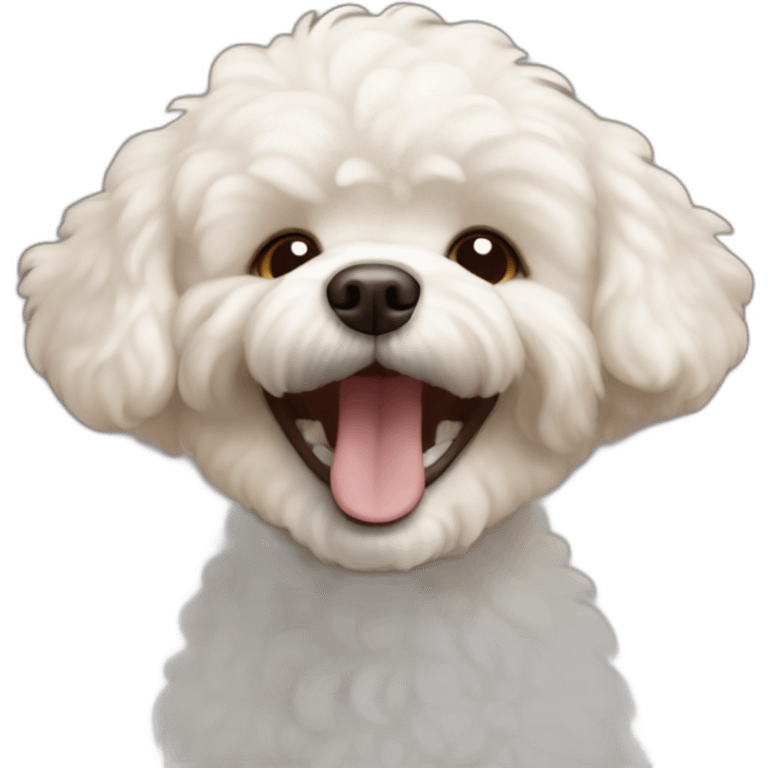 brown coloured dog bichon laughing emoji