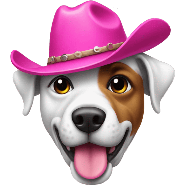 Dog with Cowboy hat and pink Voodoo emoji