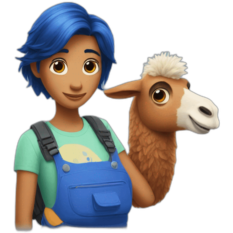 finding dory holding a llama emoji