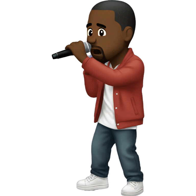 Kanye west rapping on stage emoji