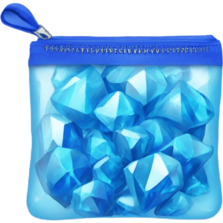 Blue crystals in a small zip bag emoji