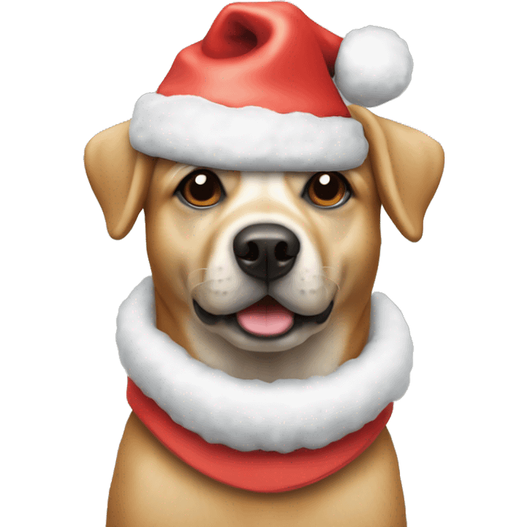 Cane coral dog wearing a Santa outfit  emoji