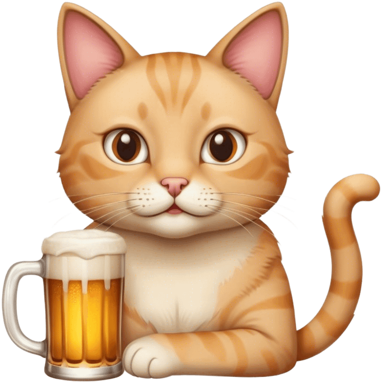 Cat with beer emoji