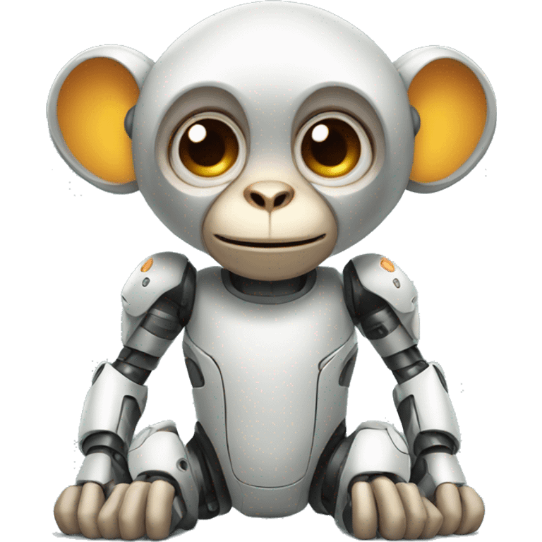 Cute AI robot monkey  emoji