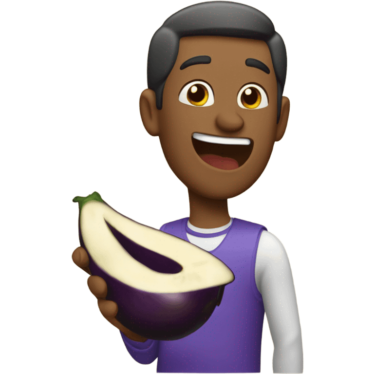 man eating eggplant emoji