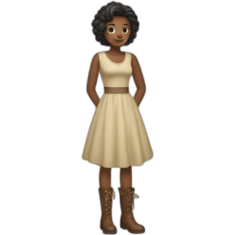 woman with a dress and boots emoji