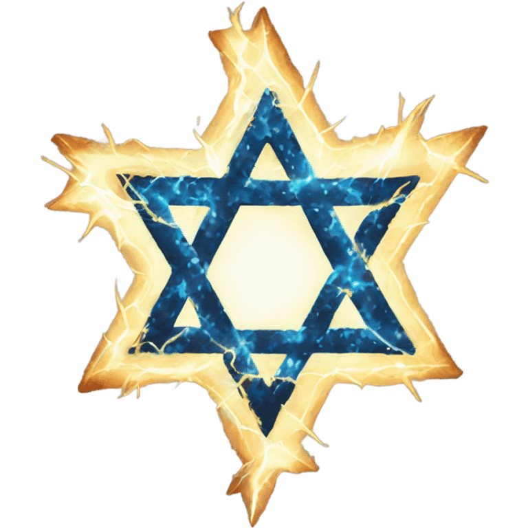 Jewish star made of lightning emoji