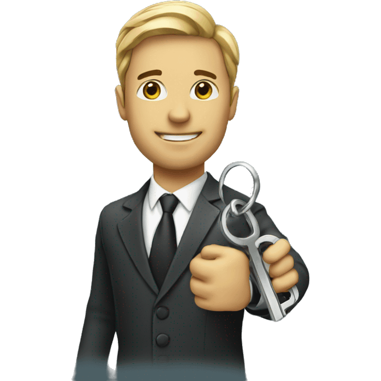 businessman with a key emoji