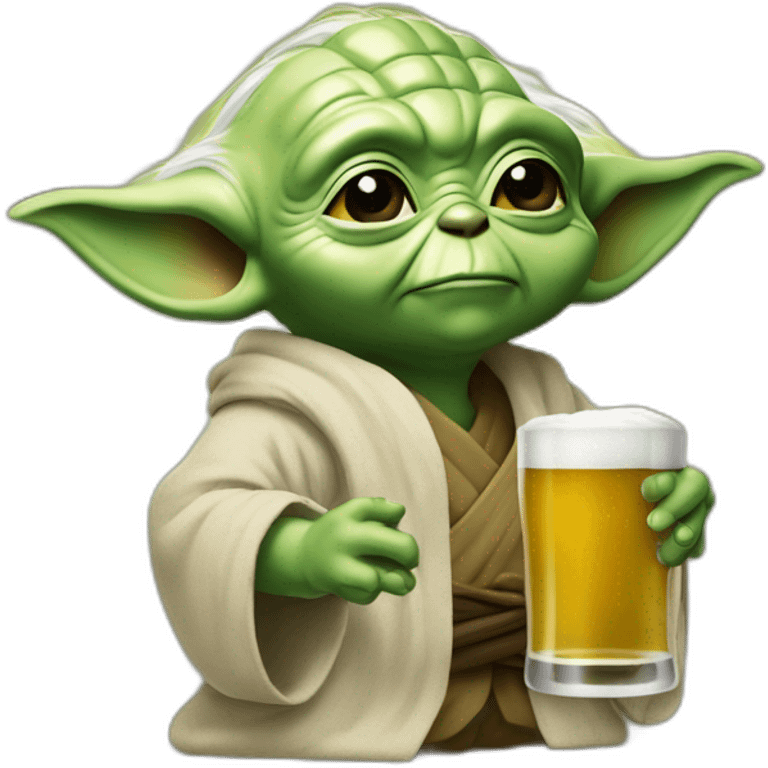 yoda qui boit de la bière emoji